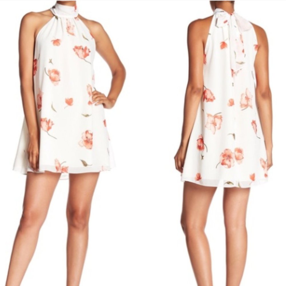 Haute Hippie morrison flowing flowers tie shift dress - Picture 3 of 12